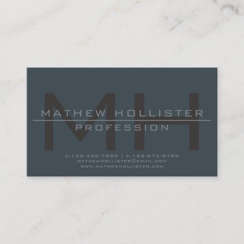 Mens Monogrammed Deep and Muted Colors Business Card