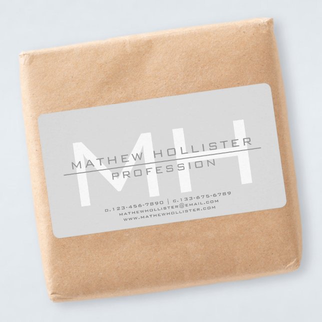 Men's Monogrammed, Grey Business Label (Creator Uploaded)