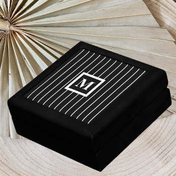 Mens Monogrammed Jewelry Boxes In Black by KathyHenis at Zazzle