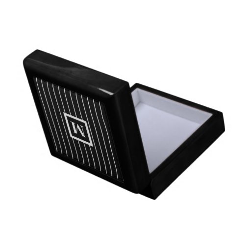 Mens Monogrammed Jewelry Boxes in Black Zazzle