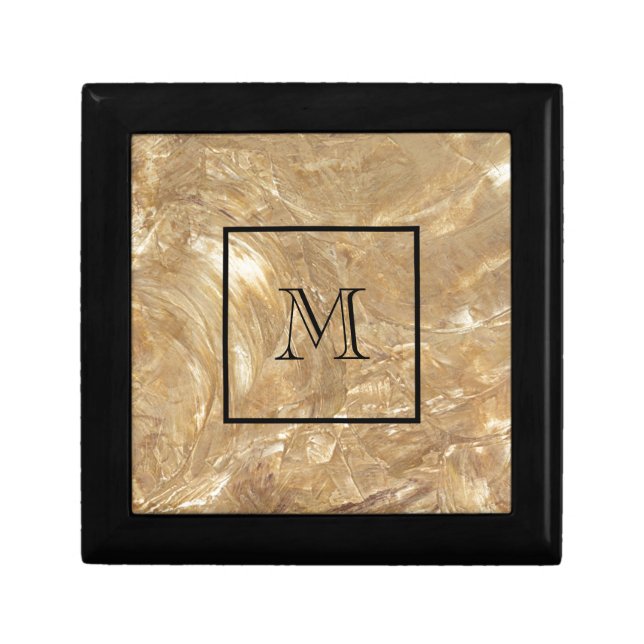 Mens Monogrammed Jewelry Creme Marble Gift Box (Front)