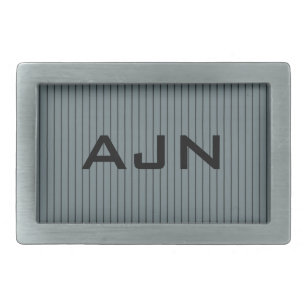 mens monogrammed belt buckle silver