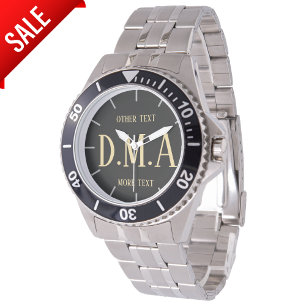 Mens Monogrammed Personalized Elegant Classy Watch