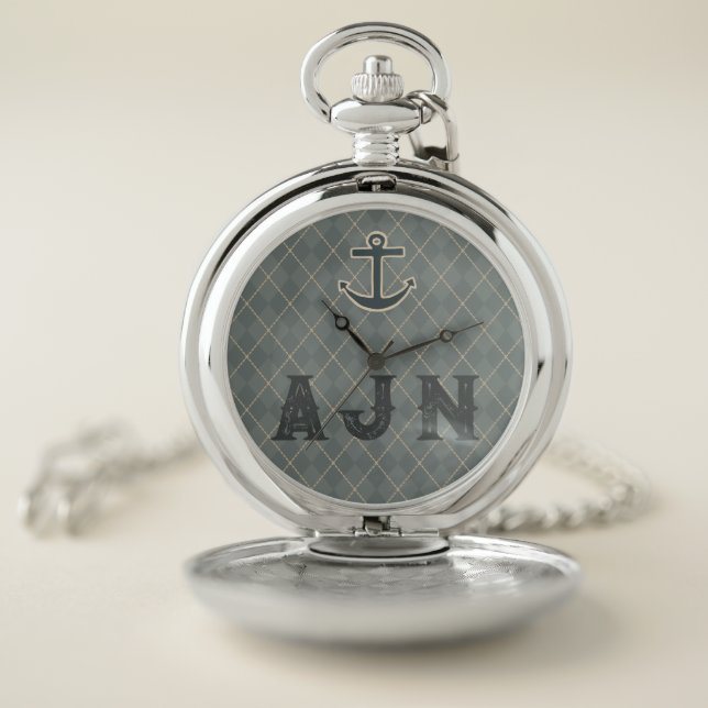 Mens Monogrammed Pocket Watch Gift  (Inside)