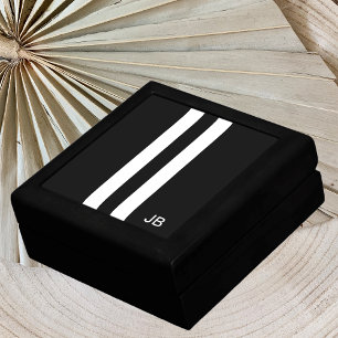 Mens Monogrammed Racing Stripe Gift Box