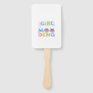 Mens MooDeng Just a Girl Who Loves Moo Deng Funny Hand Fan