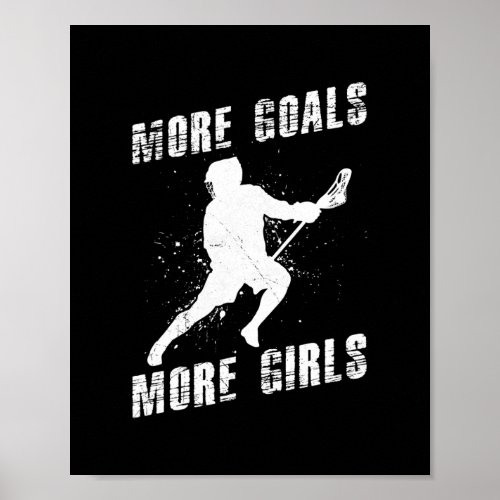 Mens More Goals More Girls Lacrosse  Poster