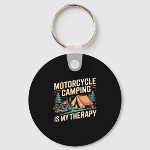 Mens motocamping motorcycle rider travel camp keychain