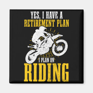 Mens Motocross Retirement Plan Funny Dirt Bike Mx Magnet