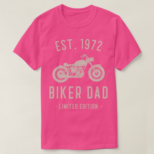 Mens Motorcycle Biker Dad 1972 50th Fiftieth Birth T-Shirt (Design Front)