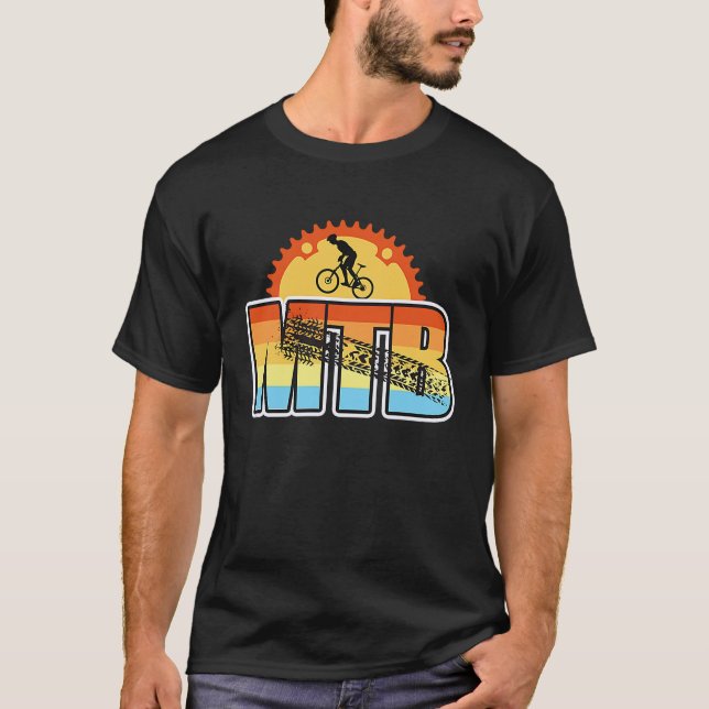 Mens Mountain Biking MTB Crank Sunset T-Shirt (Front)