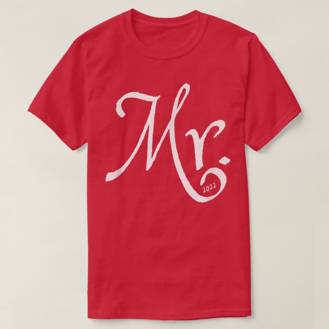 Mens Mr & Mrs 2022 Matching shirts Honeymoon Weddi (Design Front)