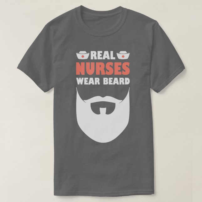 Mens Murse Real Nurses Wear Beard  T-Shirt (Design Front)