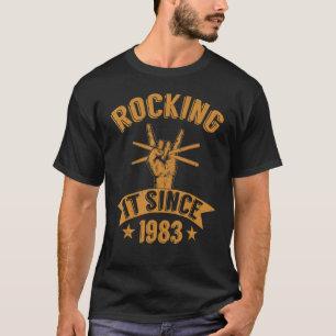 Mens Music Rock Band Drumming Drummer Born In 1983 T-Shirt