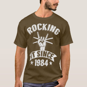 Mens Music Rock Band Drumming Drummer Born In 1984 T-Shirt