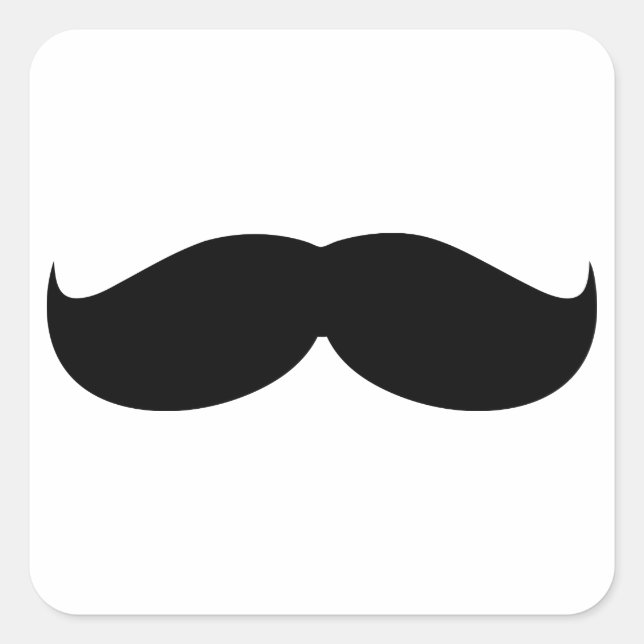 Mens Mustache Square Sticker (Front)