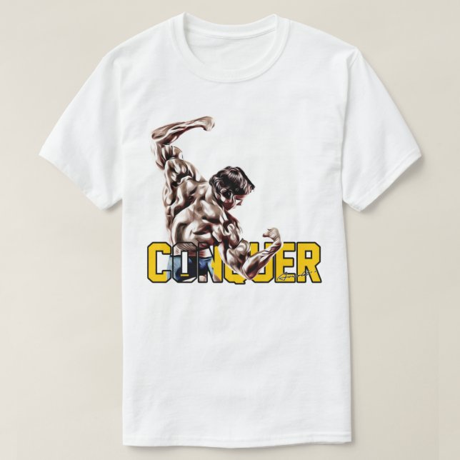 Mens My Favorite Arnold Schwarzenegger Conquer Bla T-Shirt (Design Front)
