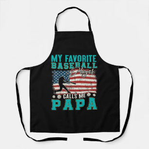 Mens My Favorite Baseball Player Calls Me Papa Apron
