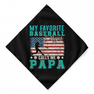 Mens My Favorite Baseball Player Calls Me Papa Bandana
