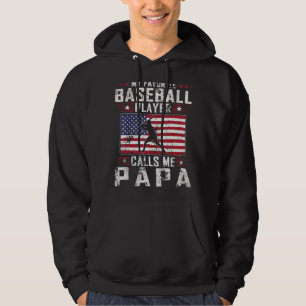 Mens My Favorite Baseball Player Calls Me Papa Fat Hoodie