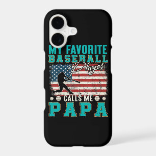 Mens My Favorite Baseball Player Calls Me Papa iPhone 17 Case