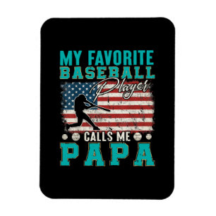 Mens My Favorite Baseball Player Calls Me Papa Magnet