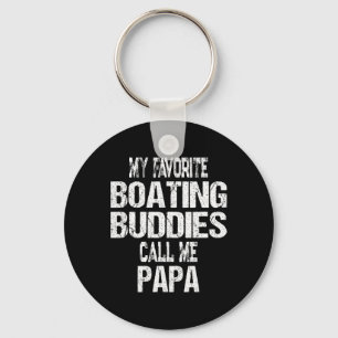 Mens My Favorite Boating Buddies Call Me Papa Fath Keychain