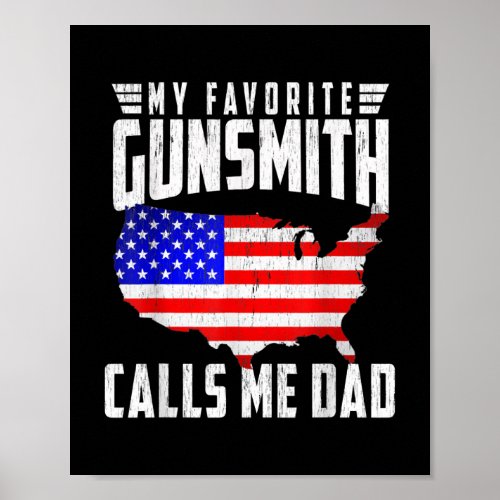Mens My Favorite Calls Me Dad USA Flag Fathers Poster