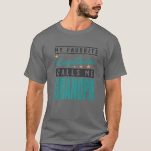 Mens My Favorite Captain Calls Me Grandpa, Captain T-Shirt