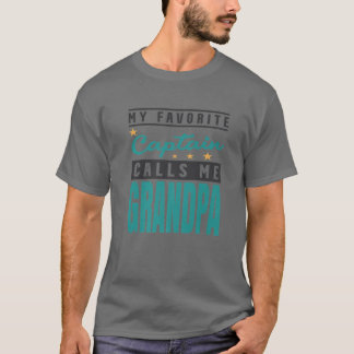 Mens My Favorite Captain Calls Me Grandpa, Captain T-Shirt