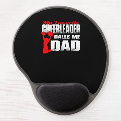 Mens My Favorite Cheerleader Calls Me Dad Cheer Gel Mouse Pad