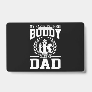 Mens My Favorite Chess Buddy Calls Me Dad Gift Badge