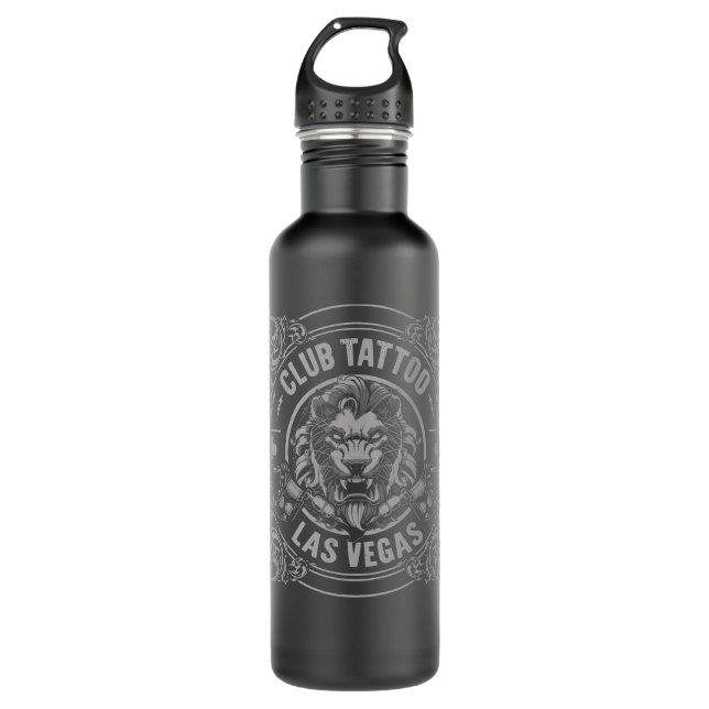 Mens My Favorite Club Tattoo Lion Las Vegas Bennin Stainless Steel Water Bottle (Front)