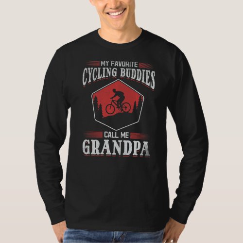 Mens My Favorite Cycling Buddies Call Me Grandpa C T_Shirt