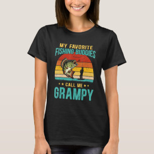 Mens My Favorite Fishing Buddies Call Me Grampy Fa T-Shirt