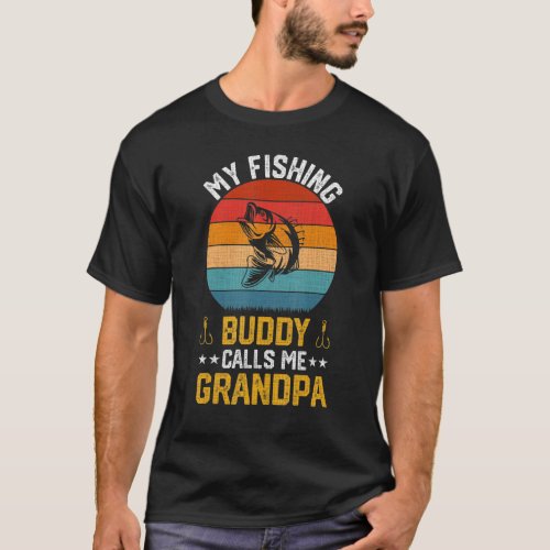 Mens My Favorite Fishing Buddies Call Me Grandpa F T_Shirt