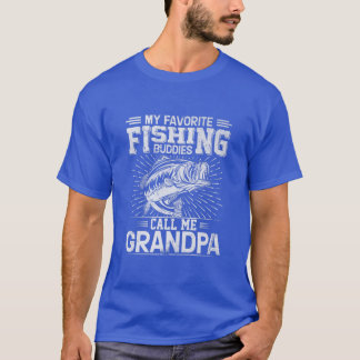 Mens My Favorite Fishing Buddies Call Me Grandpa F T-Shirt