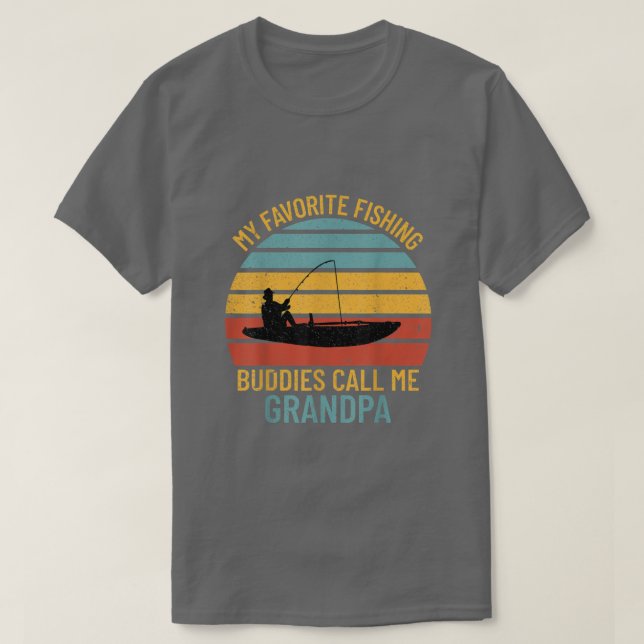 Mens My Favorite Fishing Buddies Call Me Grandpa G T-Shirt (Design Front)