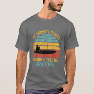 Mens My Favorite Fishing Buddies Call Me Grandpa G T-Shirt