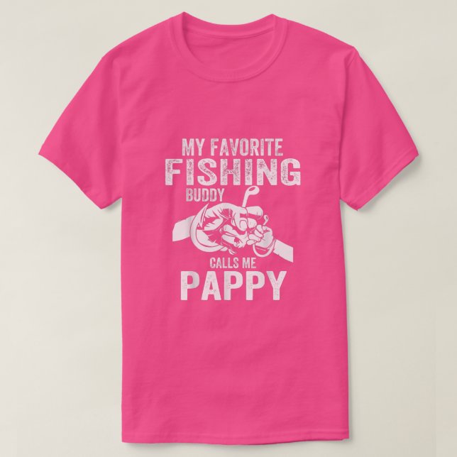 Mens My Favorite Fishing Buddies Call Me Pappy Fis T-Shirt (Design Front)