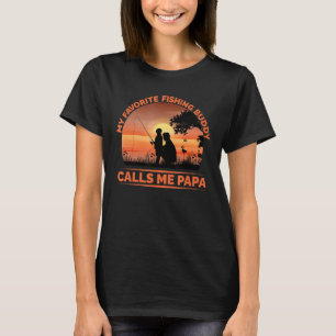Mens My Favorite Fishing Buddy Calls Me Papa T-Shirt