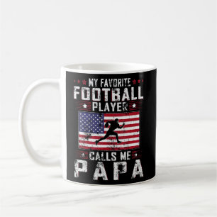 Mens My Favorite Football Player Calls Me Papa Fat Coffee Mug