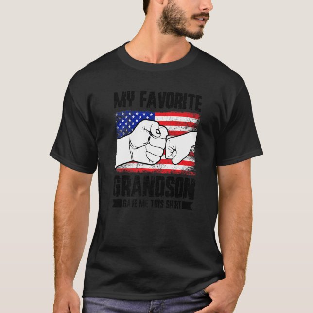 Mens my favorite grandson gave me this Veteran Pre T-Shirt (Front)