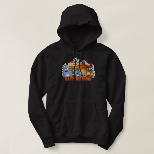 Mens My Favorite Grizzy And Lemmings Funny Kids Gi Hoodie (Design Front)
