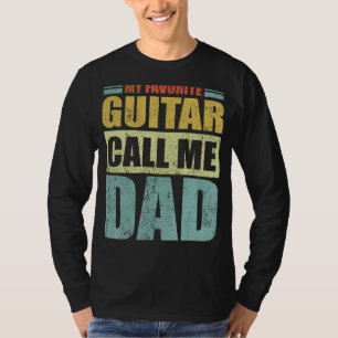 Mens  My Favorite Guitar Calls Me Dad Father's Day T-Shirt