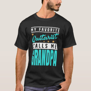 Mens My Favorite Guitar Player Calls Me Grandpa G T-Shirt