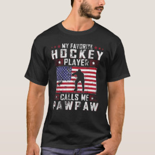 Mens My Favorite Hockey Player Calls Me Pawpaw Fat T-Shirt