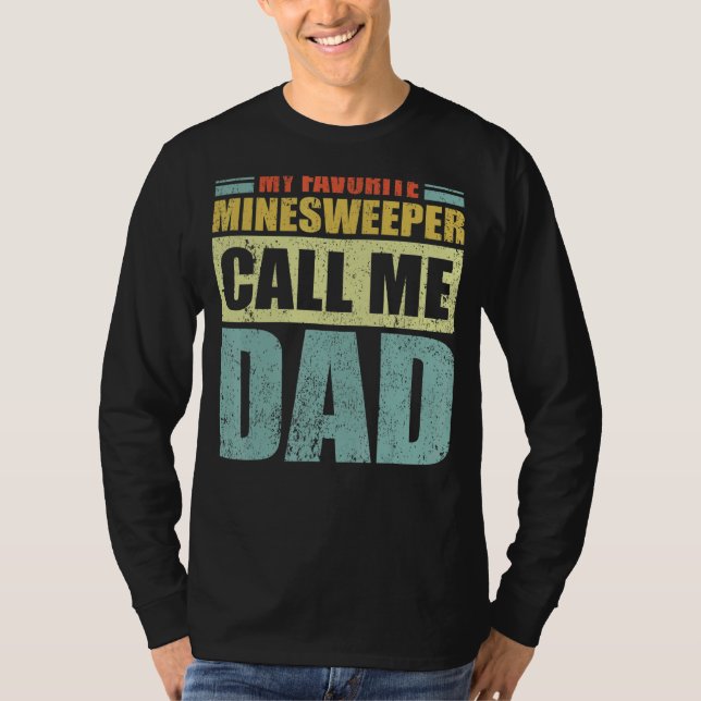 Mens  My Favorite Minesweeper Calls Me Dad Father' T-Shirt (Front)