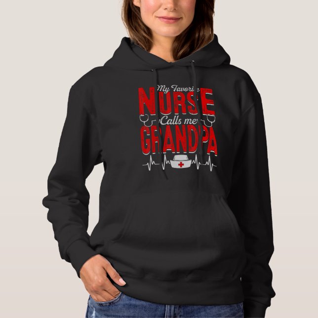 Mens My Favorite Nurse Calls Me Grandpa Nursing Pa Hoodie (Front)