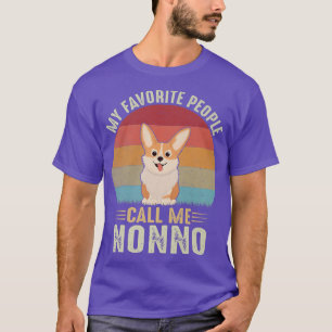 Mens My Favorite People Call Me Nonno Cute Corgi L T-Shirt